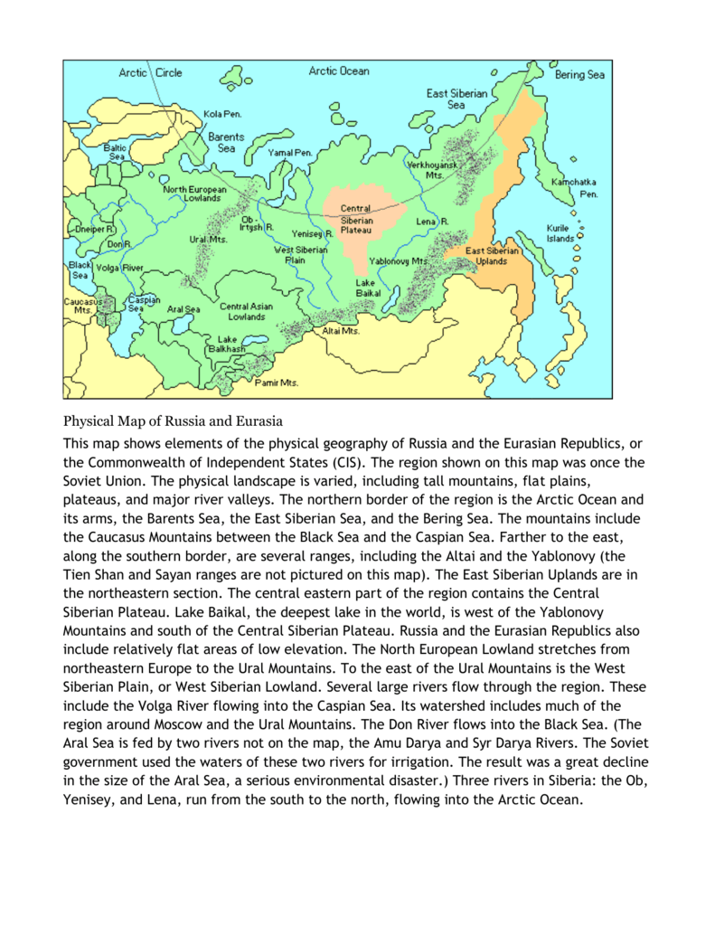 central siberian plateau map