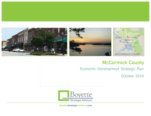 McCormick County Economic Development Strategic Plan August
