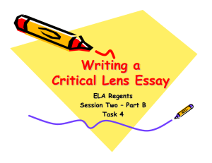 Writing a Critical Lens Essay