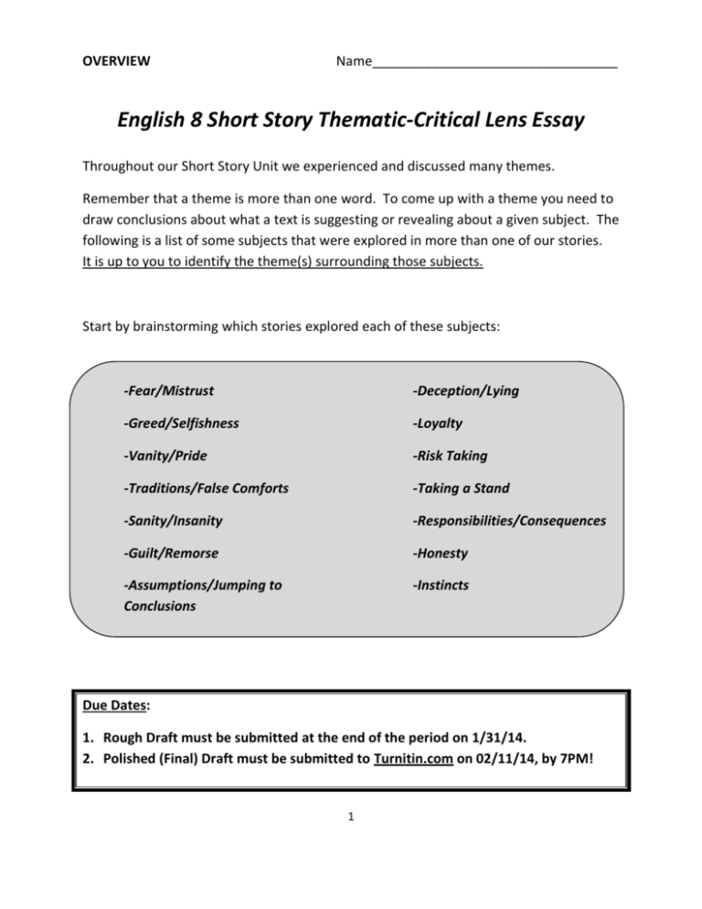 critical lens essay template