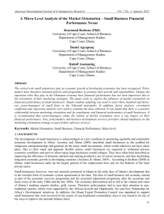 A Micro Level Analysis of the Market Orientation – Small Business