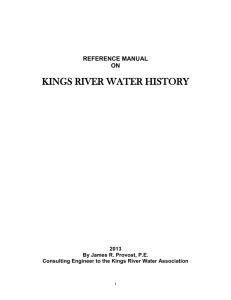 KINGS RIVER WATER HISTORY
