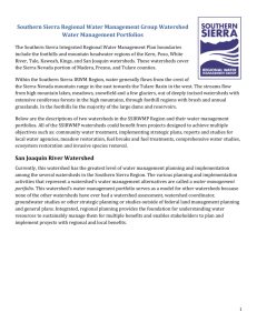 SS IRWM Watersheds handout - Southern Sierra Regional Water