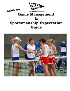 Game Management & Sportsmanship Expectation Guide