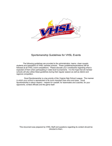 Sportsmanship Guidelines for VHSL Events