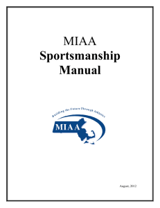 MIAA Sportsmanship Manual - Massachusetts Interscholastic
