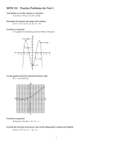 Practice Problems for Test 1