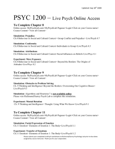 PSYC 1200 – Live Psych Online Access