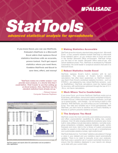 StatTools gives the industry-standard data analysis tool