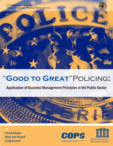 "Good to Great" Policing: Application of Business Management