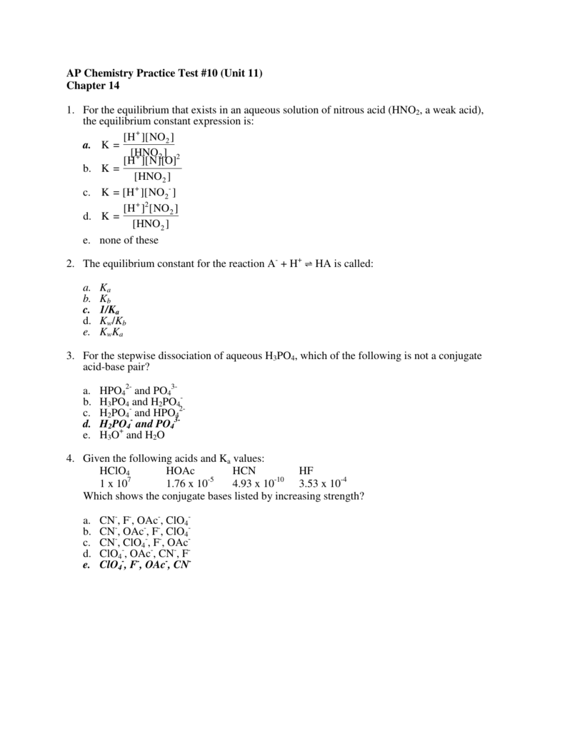 Unit 11 Practice Test Key