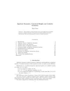 Algebraic Dynamics, Canonical Heights and Arakelov Geometry