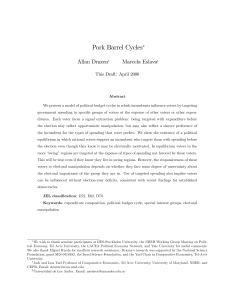 Pork Barrel Cycles - University of Maryland