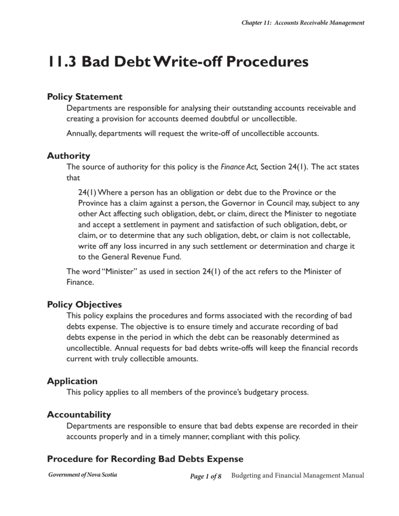 11-3-bad-debt-write-off-procedures