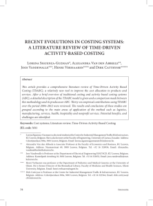 recent evolutions in costing systems: a literature - Lirias