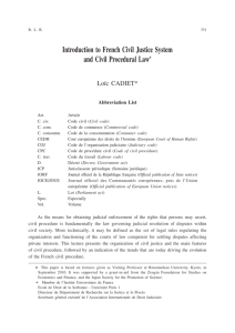 Introduction to French Civil Justice System and Civil Procedural Law#