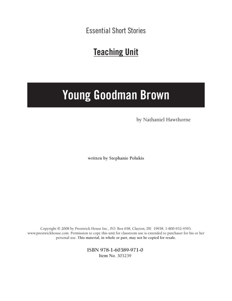 young goodman brown short story