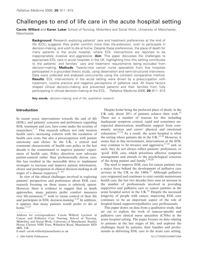 challenges-to-end-of-life-care-in-the-acute-hospital-setting