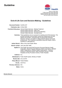 End-of-Life Care and Decision-Making - Guidelines