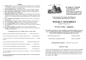 weekly newsheet - St Andrew's Church Boreham