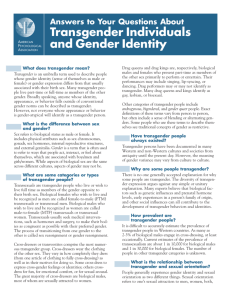 Transgender Individuals and Gender Identity