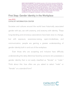 First Step: Gender Identity in the Workplace