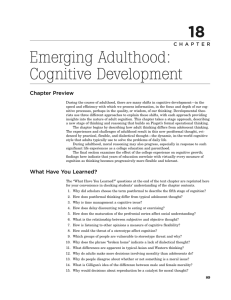 Emerging Adulthood: Cognitive Development