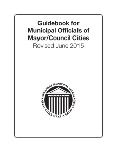 Guidebook for Municipal Officials of Mayor/Council Cities Revised