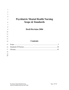 Psychiatric Mental Health Nursing Scope & Standards
