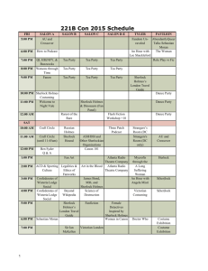 221B Con 2015 Schedule