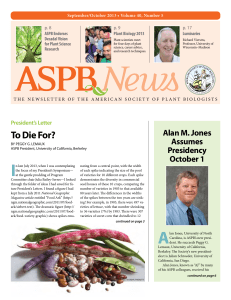 To Die For? - The Newsletter of the American Society of Plant