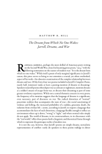 The Dream from Which No One Wakes: Jarrell, Dreams, and War