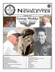 August 2014 Newsletter - The 96th Bomb Group(H)