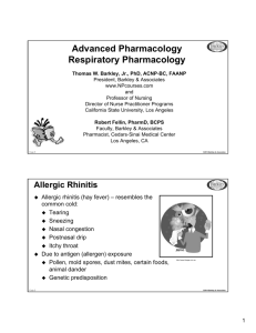 Advanced Pharmacology Respiratory Pharmacology