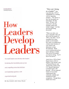 How Leaders Develop Leaders