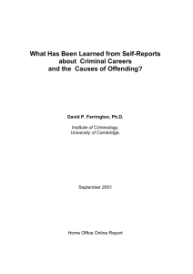 What Has Been Learned from Self-Reports about Criminal Careers