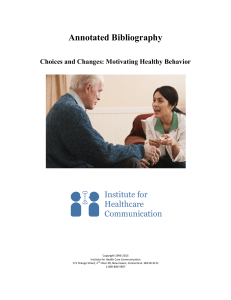 Annotated Bibliography - Institute for Healthcare Communication