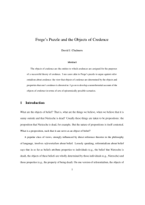 Frege's Puzzle and the Objects of Credence