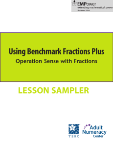 Using Benchmark Fractions Plus LESSON SAMPLER