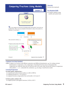 Comparing Fractions Using Models