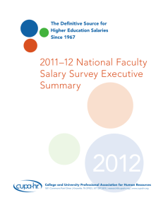 2011–12 National Faculty Salary Survey Executive - CUPA-HR