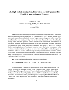 U.S. High-Skilled Immigration, Innovation, and Entrepreneurship