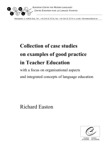 Collection of case studies on examples of good practice in Teacher