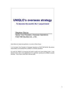 UNIQLO's overseas strategy