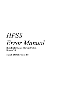 HPSS Error Manual