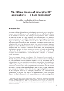 Ethical issues of emerging ICT applications — a Euro