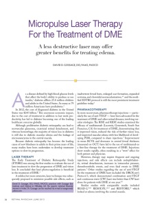Micropulse Laser Therapy For the Treatment of DME