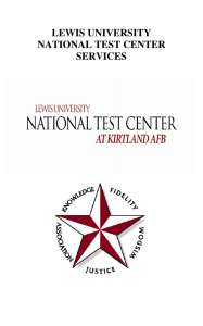 LEWIS UNIVERSITY NATIONAL TEST CENTER SERVICES