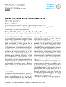 Quantifying aerosol mixing state with entropy and diversity measures