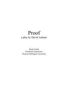 Theatre Study Guide: Proof, a play by David Auburn